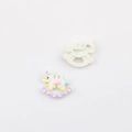 Detail view of colorful macaron enamel unicorn rocking horse pendants for DIY jewelry making - White Unicorn