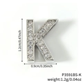 DIY letter K charm with sparkling zircons in silver finish for personalized bracelets - Silver Letter K Rhinestone Charm (P3591BS-K)