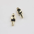 Makroaufnahme von Lollipop-Anhängern aus Goldlegierung mit schwarzer Emaille - Gold Schwarz