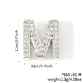 DIY silver letter M charm with sparkling zircon stones for fashion bracelets - Silver Letter M Rhinestone Charm (P3591BS-M)
