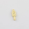 Detail of light yellow spoon-shaped pendant with smiling face and bow for DIY jewelry - Light Yellow
