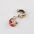 Détail des pendentifs chat et lune en alliage avec résine rouge pour bijoux artisanaux - Base Or Rouge