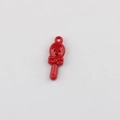 Detail of red lollipop alloy pendant with smiley face and bow for DIY jewelry making - Red