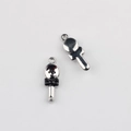 Detail von Legierungslöffel-Anhängern mit schwarzen Schleifen für DIY-Schmuck - Silber Schwarz
