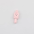 Pink cartoon smiley spoon pendant with a bow detail and metal loop for jewelry DIY - Light Pink