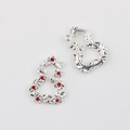 Vue détaillée du pendentif gourde évidé en argent avec strass rouges pour bijoux - Argent Brillant Avec Zirconium Rouge