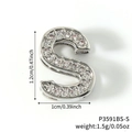 DIY letter S pendant in silver finish with pavé cubic zirconia for fashion bracelets - Silver Letter S Pavé Zirconia Pendant (50)