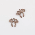 Bruine emaille strikhangers met parelmoer accenten en metalen ringen voor DIY sieraden - Khaki
