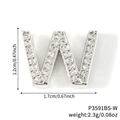 Sparkling silver W letter pendant with rhinestones for DIY personalized bracelets - Silver Letter W Pavé Zirconia Pendant (53)