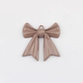 Detalle del colgante de lazo brillante con lazo integrado para creación de joyas - Caqui