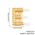 Gold-plated letter E charm pendant with sparkling cubic zirconia pavé for DIY bracelets - Gold Letter E Pavé Zirconia Pendant (58)