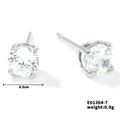 Minimalistische 0,5 cm ronde glazen oorknopjes met een zilveren vierklauwzetting - Zilverkleurig Wit Strass (4 Klauwen 0.5)