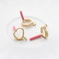 Crochets d'oreilles dorés mats avec accents roses pour création de bijoux DIY - Or Mat