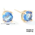 Minimalistische 0,6cm ronde blauwe glazen oorknopjes met gouden vierklauw zetting - Goudkleurig Koningsblauw Strass (4 Klauwen 0.6)