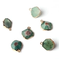 Onregelmatige groene agaat edelsteen hangers met vergulde randen voor sieraden maken - Groene Agaat Onregelmatige Stijl / Groen