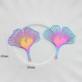 Ciondoli a foglia di ginkgo in acciaio inossidabile arcobaleno con design traforato - Foglia di Ginkgo (Foglia 4)