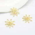 Irregular hollow sun-shaped geometric gold metal charms for DIY jewelry making - Gold