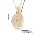 Collana con pendente a lettera C dorata e zirconi cubici su catena da 40+5cm - Oro Strass Bianco-C