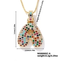 Pendentif lettre A dorée serti de cristaux colorés avec chaîne maille forçat - Or Multicolore A