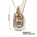 Collier avec pendentif lettre B doré serti de pierres multicolores et chaîne de 45cm - Or Multicolore B