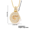 Gold plated hip hop puffy letter G pendant necklace with cubic zirconia pave stones - Gold White Rhinestone-G