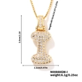 Golden cubic zirconia letter I pendant necklace with polished box chain for women - Gold White Rhinestone-I