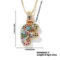 Collana con pendente lettera F con zirconi colorati e placcatura in oro lucido - Oro Multicolore F