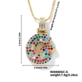 Collana con pendente lettera G dorata con zirconi colorati e catenina regolabile - Oro Multicolore G