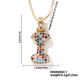 Ciondolo lettera I con strass colorati in oro e catena 40+5cm per stile hip hop - Oro Multicolore I