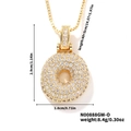 Golden cubic zirconia hollow round letter pendant necklace with 45cm box chain - Gold White Rhinestone-O