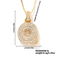 Gold plated Q letter pendant necklace with sparkling cubic zirconia on box chain - Gold White Rhinestone-Q