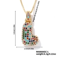 Collana con ciondolo lettera L placcata oro con zirconi colorati in stile hip hop - Oro Multicolore L