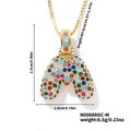 Collana con ciondolo a lettera M dorata con pietre di zirconia colorate incastonate - Oro Multicolore M