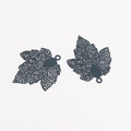 Dark grey maple leaf hollow metal pendants for DIY jewelry making earrings - Blue