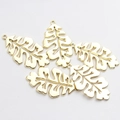 Pendentifs feuilles de monstera dorés ajourés avec design tropical pour bijoux DIY - Or