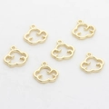 6 pieces of gold plated hollow cloud metal pendants for DIY jewelry and earring making - Hollow Cloud Pendant / Gold