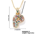 Pendente lettera P placcato oro con zirconi cubici multicolori brillanti - Oro Multicolore P