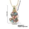 Collana con lettera S dorata e zirconi multicolore in stile hip-hop alla moda - Oro Multicolore S