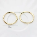 Detail of 30mm golden twisted circle earring pendants for DIY jewelry making - 30mm / Gold