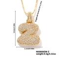Golden letter Z pendant necklace with zircon pavé setting and adjustable chain - Gold White Rhinestone-Z