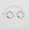 Detail of 15mm silver wavy irregular metal ring pendants for DIY earring jewelry making - 15mm / Silver