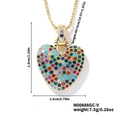 Ciondolo colorato a forma di cuore con cristalli arcobaleno e catena dorata - Oro Multicolore V