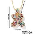 Collana con pendente lettera X dorata con zirconi colorati e catena a maglia quadra - Oro Multicolore X