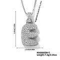 Silver letter E pendant with sparkling zircons on a delicate stainless steel box chain - Silver White Rhinestone-E