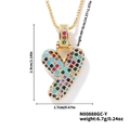 Ciondolo lettera Y con zirconi colorati placcato oro 18K con misure e dettagli peso - Oro Multicolore Y
