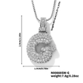 Silver-toned 26 alphabet letter G pendant necklace with pave-set cubic zirconia stones - Silver White Rhinestone-G