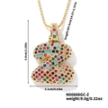 Ciondolo lettera Z dorato con zirconi colorati e catena sottile stile hip hop - Oro Multicolore Z