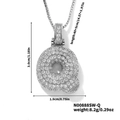 Hip hop style silver letter Q pendant necklace with clear cubic zirconia pavé - Silver White Rhinestone-Q