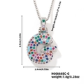 Collana con ciondolo lettera G argento con cristalli colorati e catena veneziana - Argento Multicolore G