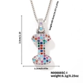 Collana con pendente lettera I in pietre CZ arcobaleno e finitura argento - Argento Multicolore I